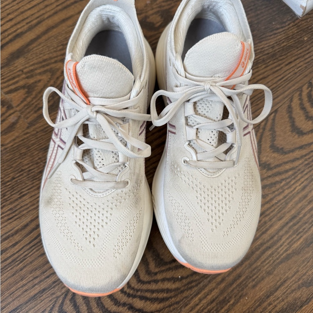 Asics Beige and Coral Athletic Shoes